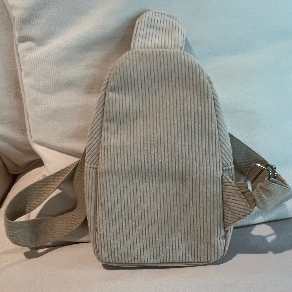 Corduroy Beige Sling Bag